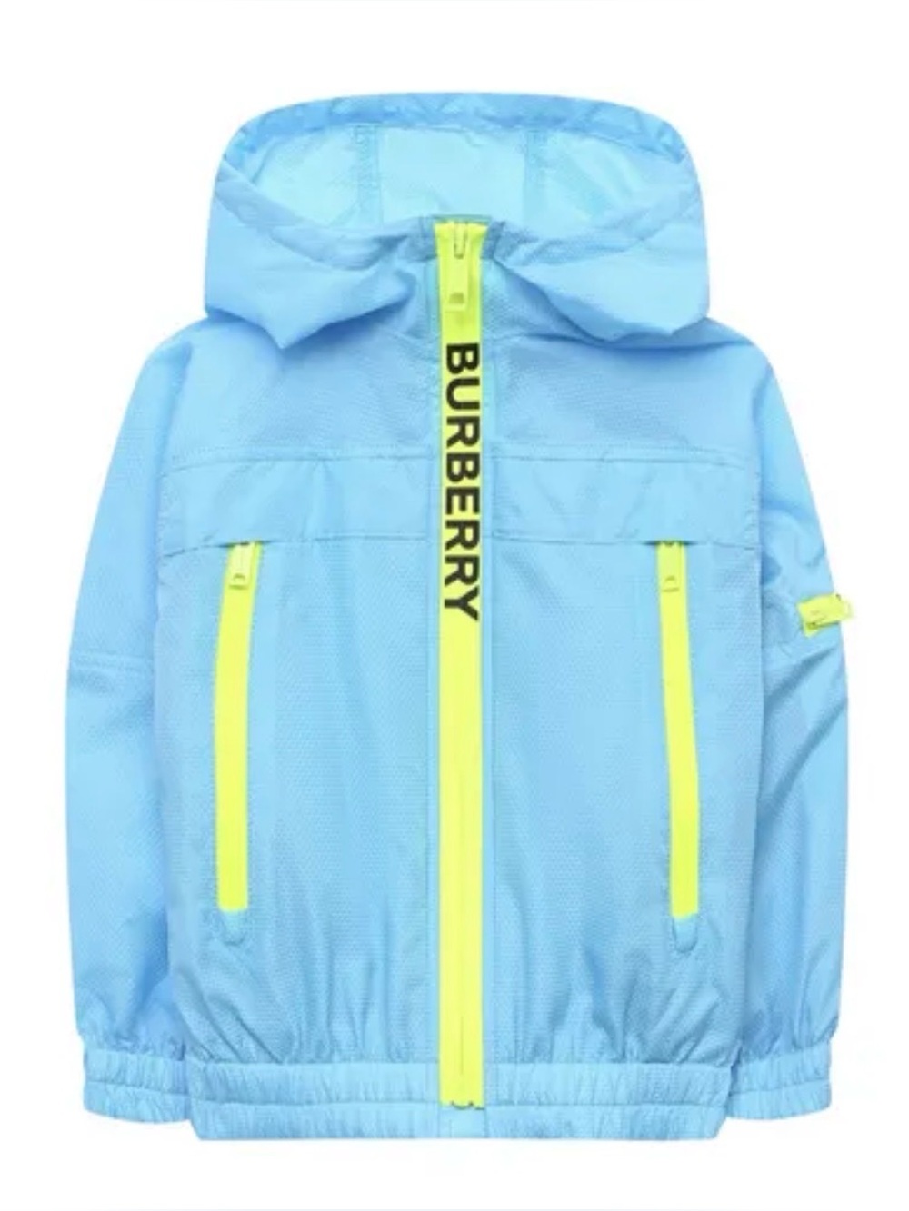 BURBERRY Boys Turquoise Telford Contrast Logo Tape Hooded Jacket, Size 18M